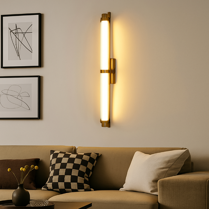 Scandinavian Glass Rectangle Cylinder LED Wall Sconce Lamp