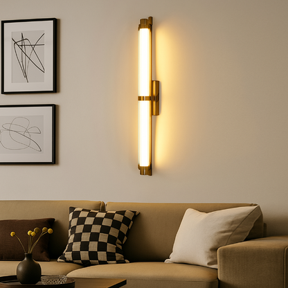 Scandinavian Glass Rectangle Cylinder LED Wall Sconce Lamp