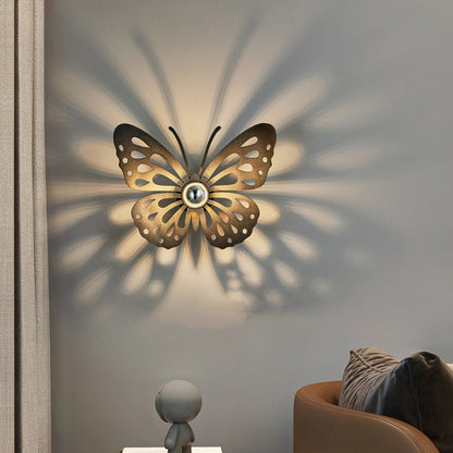 Iron Deer Butterfly Snowflake 1-Light Wall Sconce Lamp