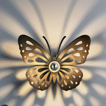 Iron Deer Butterfly Snowflake 1-Light Wall Sconce Lamp