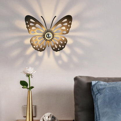 Iron Deer Butterfly Snowflake 1-Light Wall Sconce Lamp