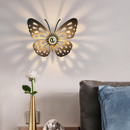 Iron Deer Butterfly Snowflake 1-Light Wall Sconce Lamp