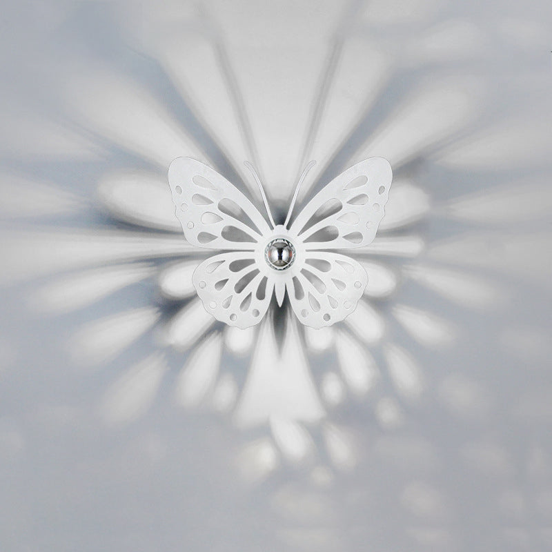 Iron Deer Butterfly Snowflake 1-Light Wall Sconce Lamp