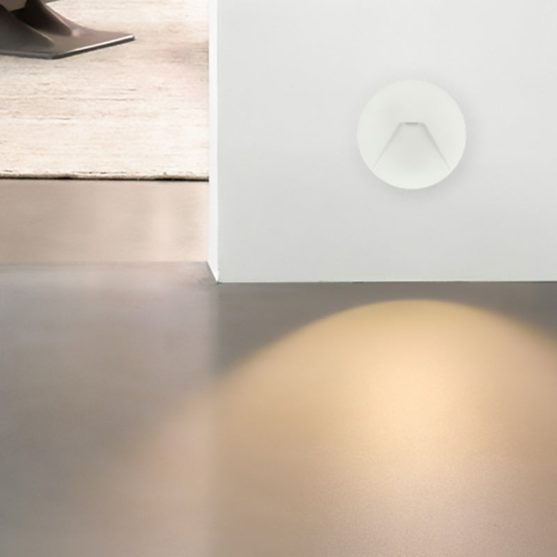 Minimalist Aluminum Round Recessed LED Wall Sconce Lamp