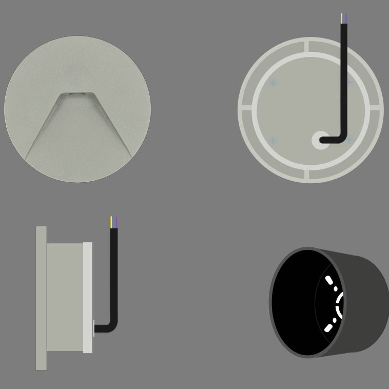 Minimalist Aluminum Round Recessed LED Wall Sconce Lamp