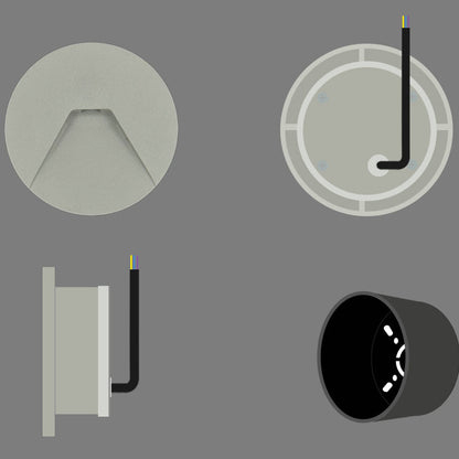 Minimalist Aluminum Round Recessed LED Wall Sconce Lamp