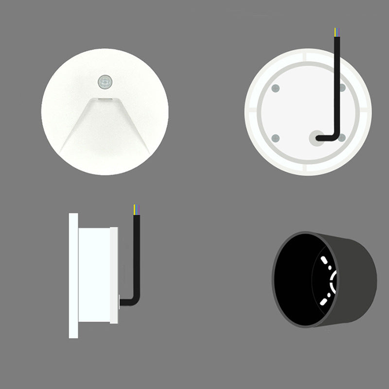 Minimalist Aluminum Round Recessed LED Wall Sconce Lamp