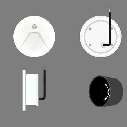 Minimalist Aluminum Round Recessed LED Wall Sconce Lamp