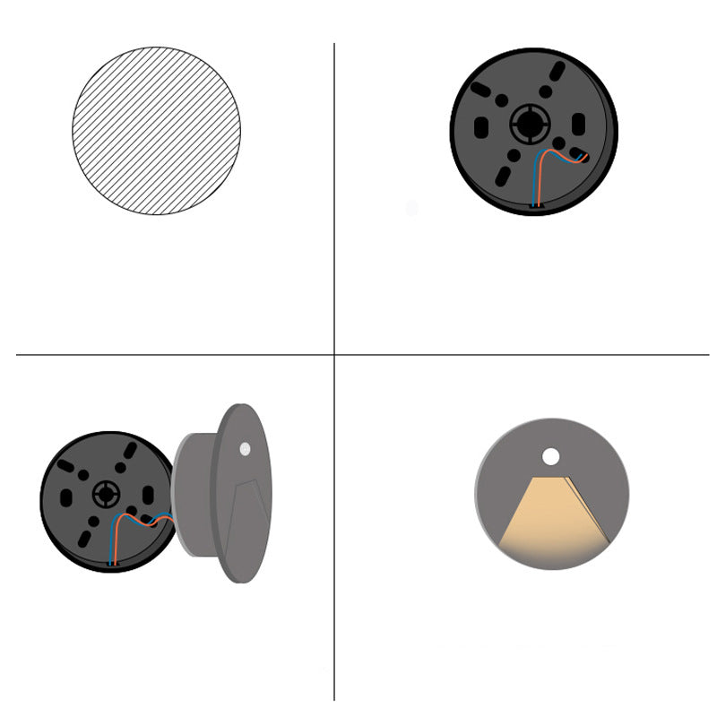 Minimalist Aluminum Round Recessed LED Wall Sconce Lamp