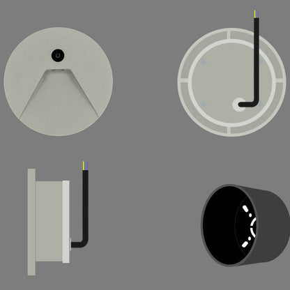 Minimalist Aluminum Round Recessed LED Wall Sconce Lamp