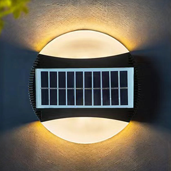 Minimalist Solar Waterproof ABS Round LED Wall Sconce Lamp