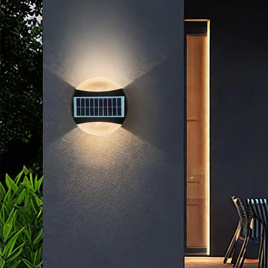 Minimalist Solar Waterproof ABS Round LED Wall Sconce Lamp