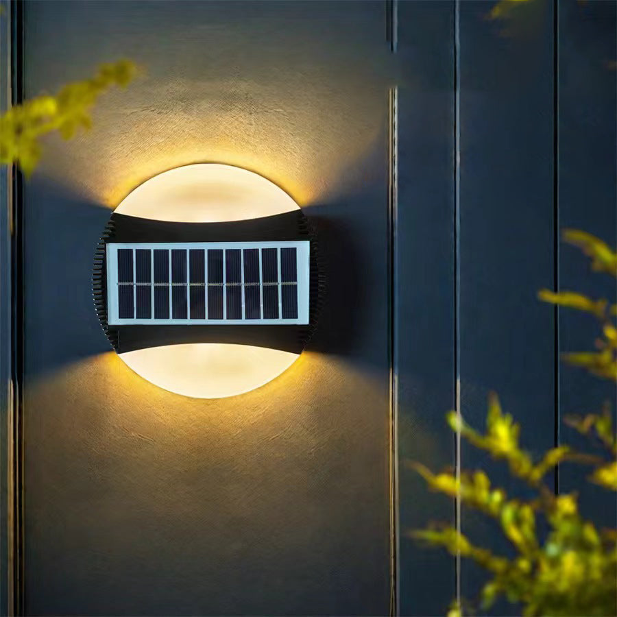 Minimalist Solar Waterproof ABS Round LED Wall Sconce Lamp