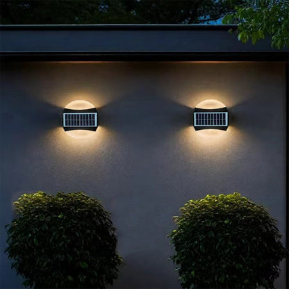 Minimalist Solar Waterproof ABS Round LED Wall Sconce Lamp
