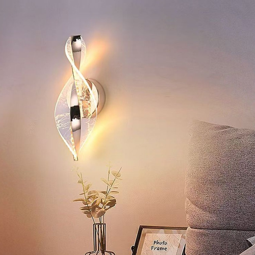 Luxury Aluminum Iron Acrylic Twisted LED Wall Sconce Lamp