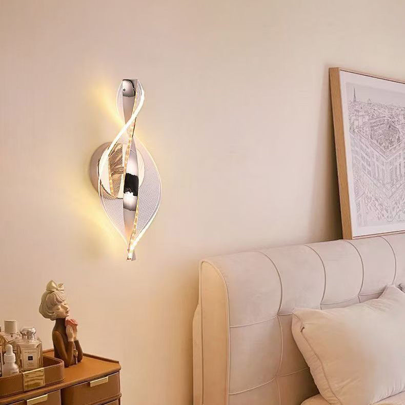 Luxury Aluminum Iron Acrylic Twisted LED Wall Sconce Lamp