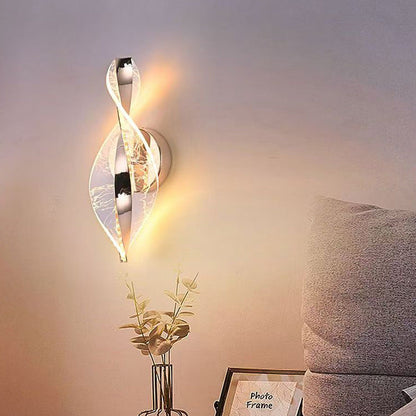 Luxury Aluminum Iron Acrylic Twisted LED Wall Sconce Lamp