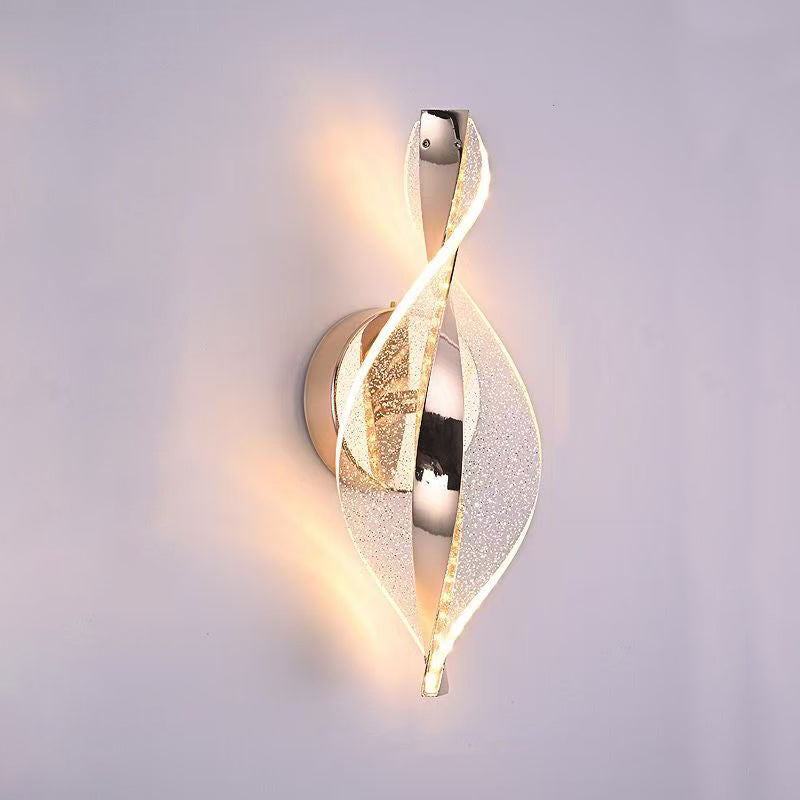 Luxury Aluminum Iron Acrylic Twisted LED Wall Sconce Lamp