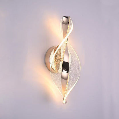 Luxury Aluminum Iron Acrylic Twisted LED Wall Sconce Lamp
