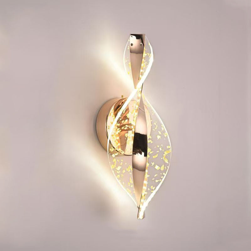 Luxury Aluminum Iron Acrylic Twisted LED Wall Sconce Lamp