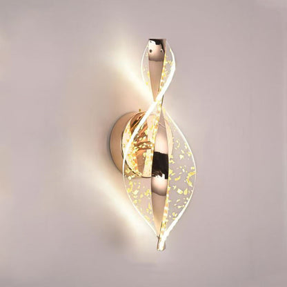 Luxury Aluminum Iron Acrylic Twisted LED Wall Sconce Lamp
