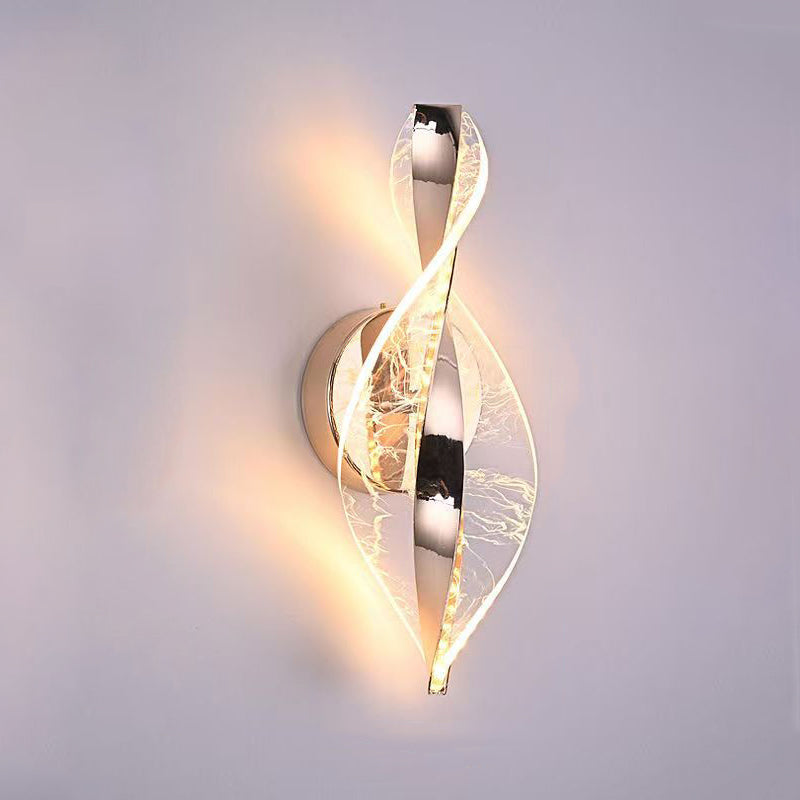 Luxury Aluminum Iron Acrylic Twisted LED Wall Sconce Lamp