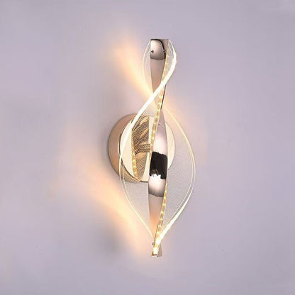 Luxury Aluminum Iron Acrylic Twisted LED Wall Sconce Lamp