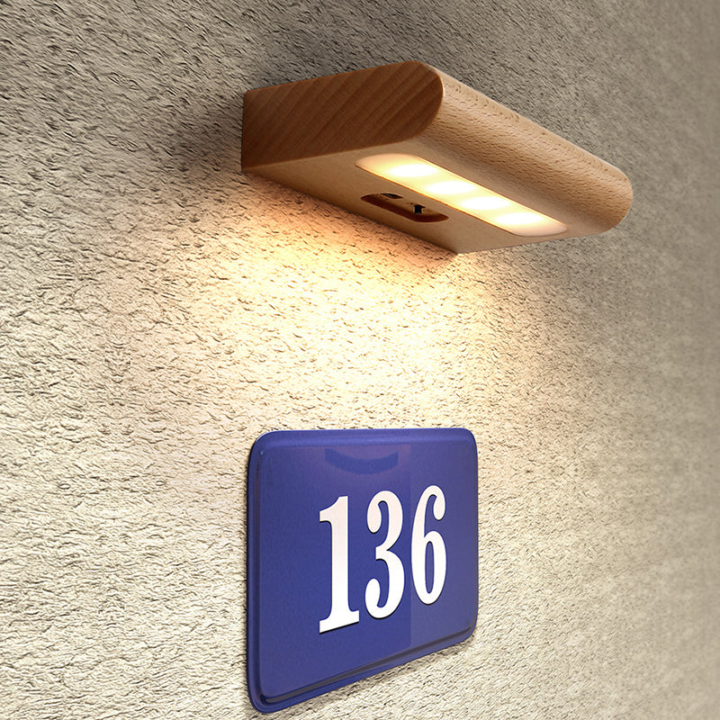 Rechargeable Rectangular LED Wall Sconce Lamp Night Light