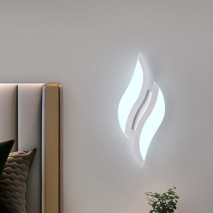 Minimalist Iron & Acrylic Leaf-Shaped LED Wall Sconce Lamp