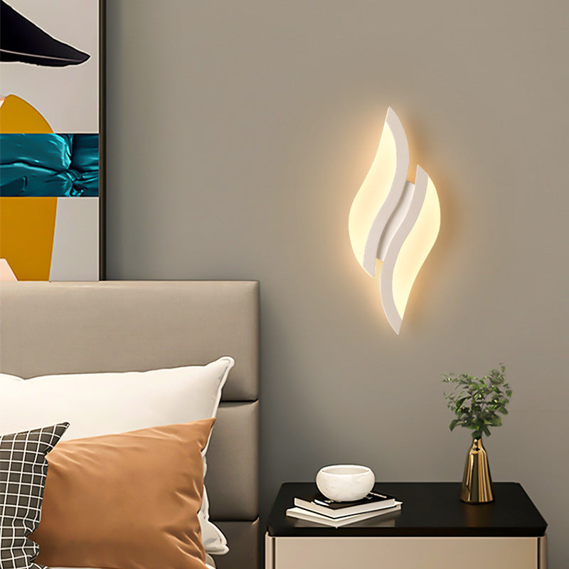 Minimalist Iron & Acrylic Leaf-Shaped LED Wall Sconce Lamp