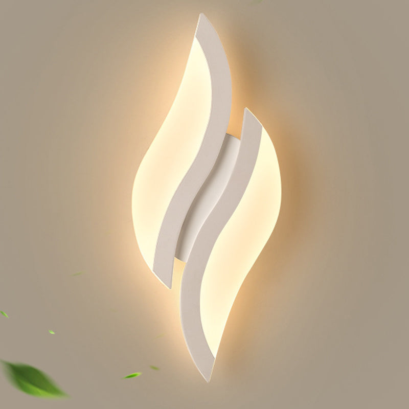 Minimalist Iron & Acrylic Leaf-Shaped LED Wall Sconce Lamp