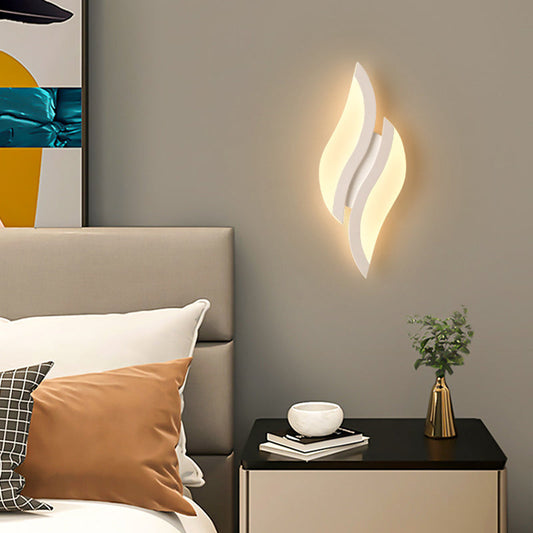Minimalist Iron & Acrylic Leaf-Shaped LED Wall Sconce Lamp