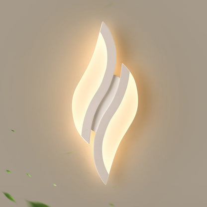 Minimalist Iron & Acrylic Leaf-Shaped LED Wall Sconce Lamp