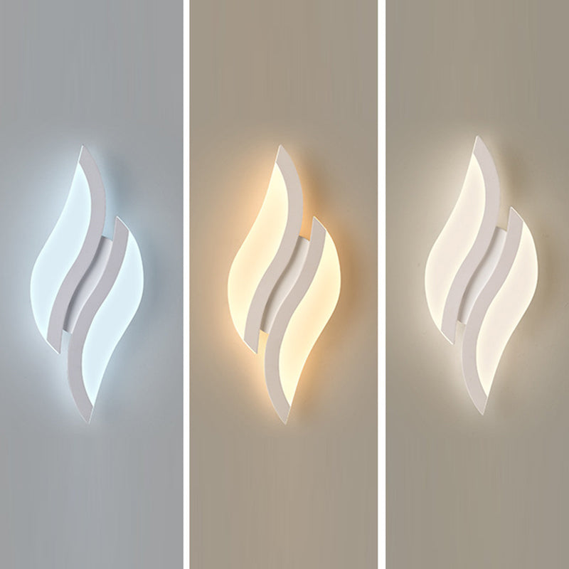 Minimalist Iron & Acrylic Leaf-Shaped LED Wall Sconce Lamp