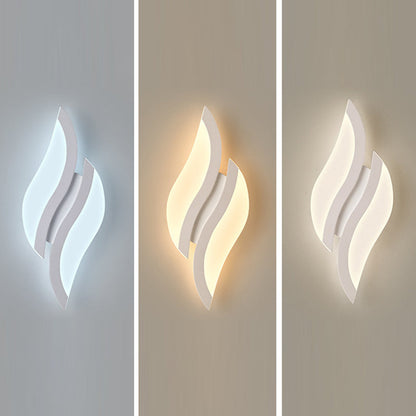 Minimalist Iron & Acrylic Leaf-Shaped LED Wall Sconce Lamp