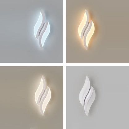 Minimalist Iron & Acrylic Leaf-Shaped LED Wall Sconce Lamp