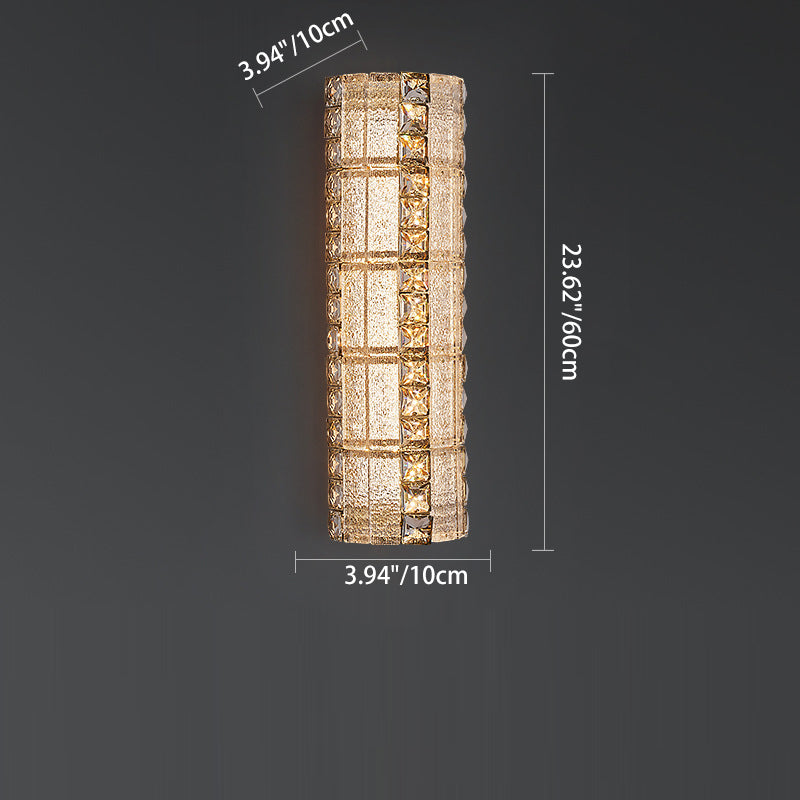 Luxury Crystal & Metal Long Strip LED Wall Sconce Lamp