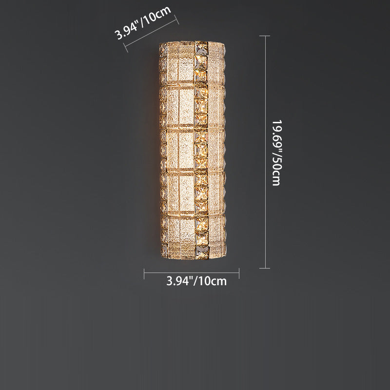 Luxury Crystal & Metal Long Strip LED Wall Sconce Lamp
