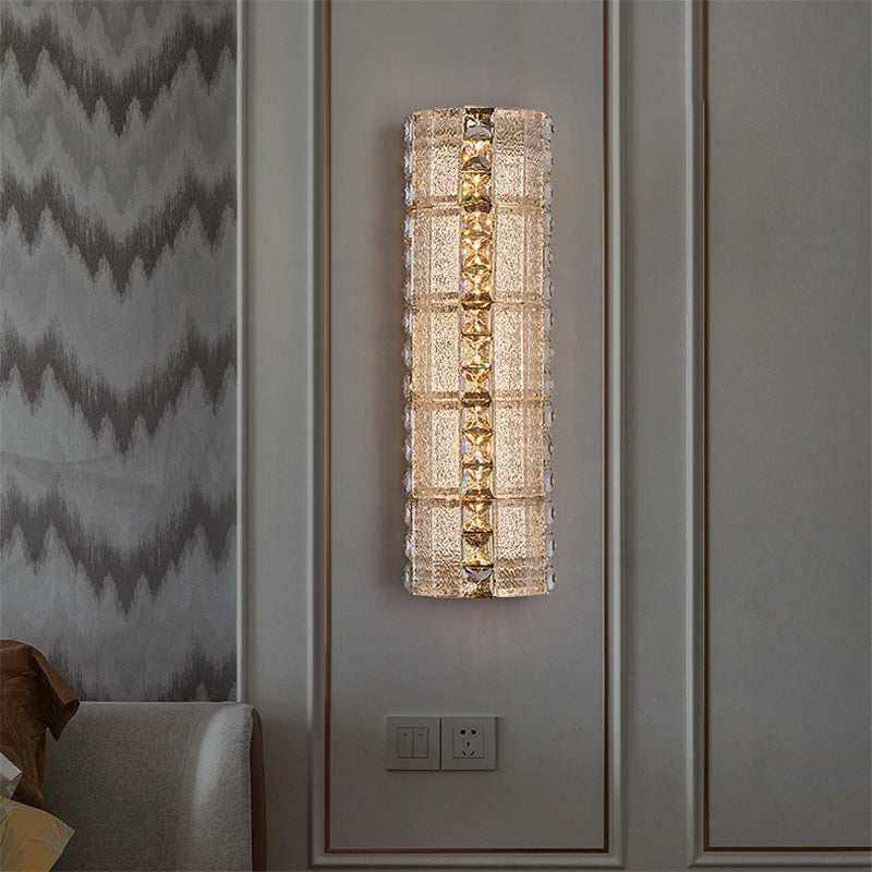 Luxury Crystal & Metal Long Strip LED Wall Sconce Lamp