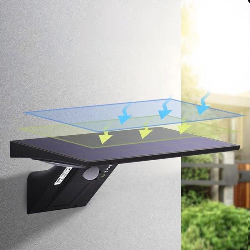 Solar ABS & PC Rectangular Whale-Tail LED Wall Sconce Lamp