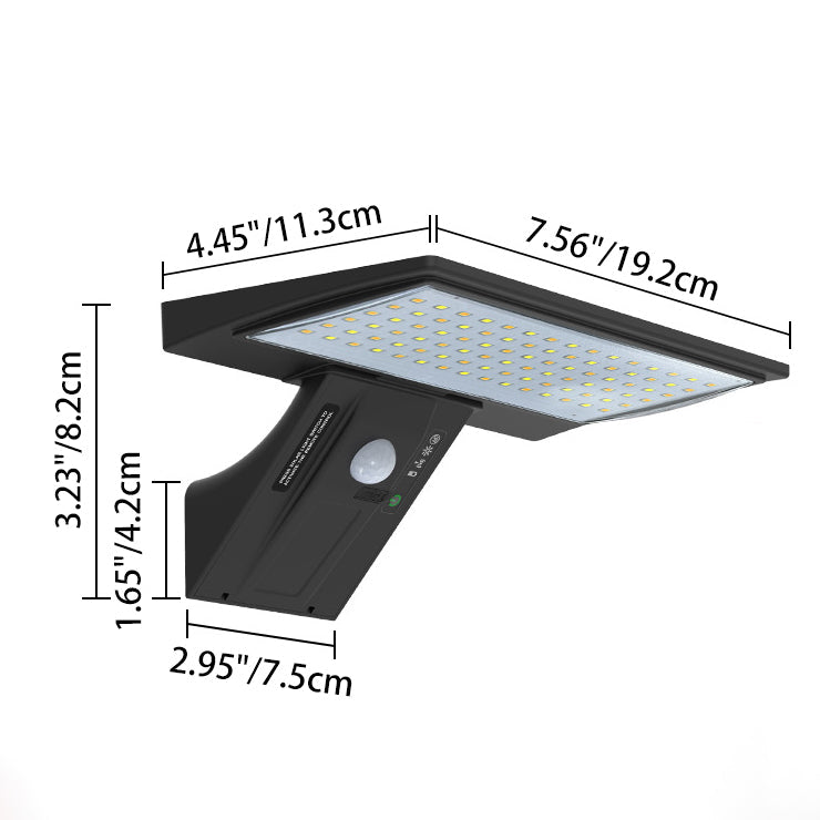 Solar ABS & PC Rectangular Whale-Tail LED Wall Sconce Lamp
