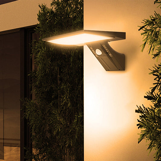 Solar ABS & PC Rectangular Whale-Tail LED Wall Sconce Lamp