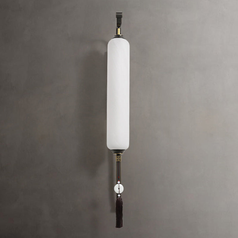 Chinese Jade Tassel Decoration Column LED Wall Sconce Lamp