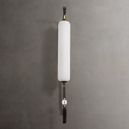 Chinese Jade Tassel Decoration Column LED Wall Sconce Lamp