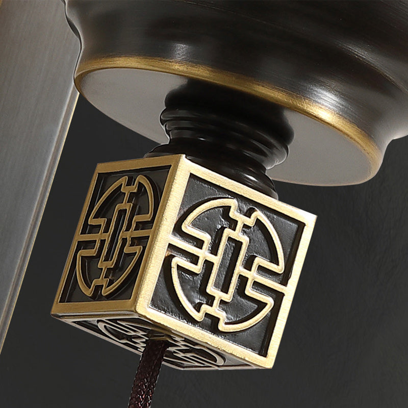 Chinese Jade Tassel Decoration Column LED Wall Sconce Lamp