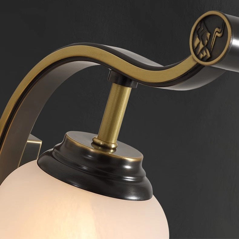Chinese Jade Tassel Decoration Column LED Wall Sconce Lamp