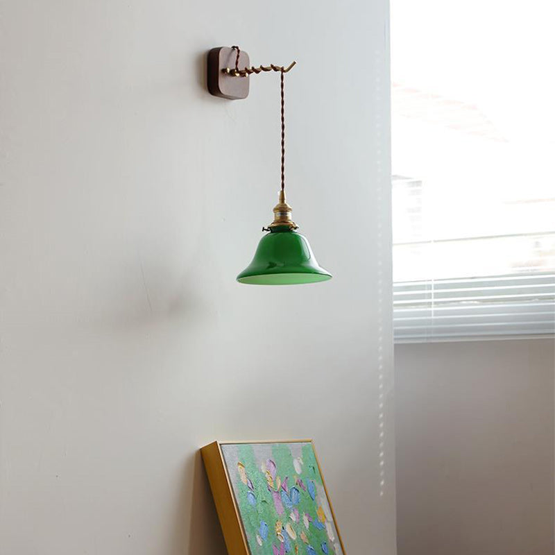 Brass Pull Switch 1-Light Hanging Wall Sconce Lamp