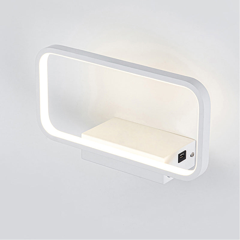 Iron Wireless Phone Charging LED Wall Sconce Lamp