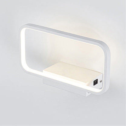Iron Wireless Phone Charging LED Wall Sconce Lamp