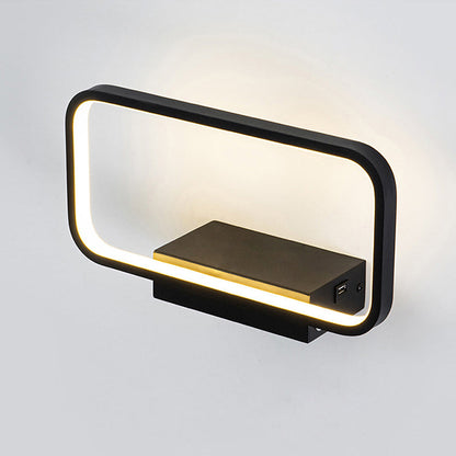 Iron Wireless Phone Charging LED Wall Sconce Lamp